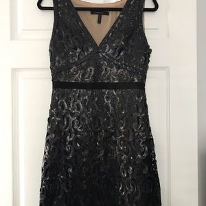 BCBG Maxazria Black Sequin Lace Dress